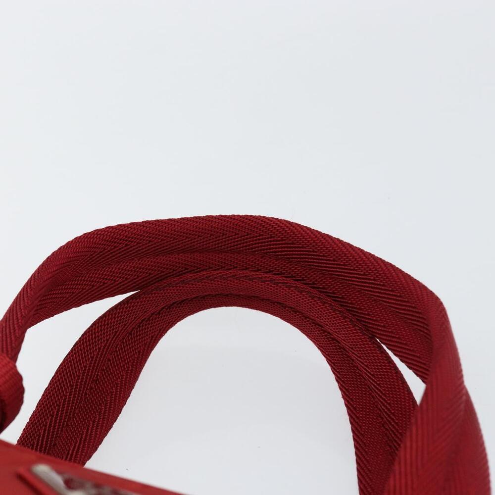 PRADA Hand Bag Nylon Red Silver Auth ep11558 - Picture 14 of 16